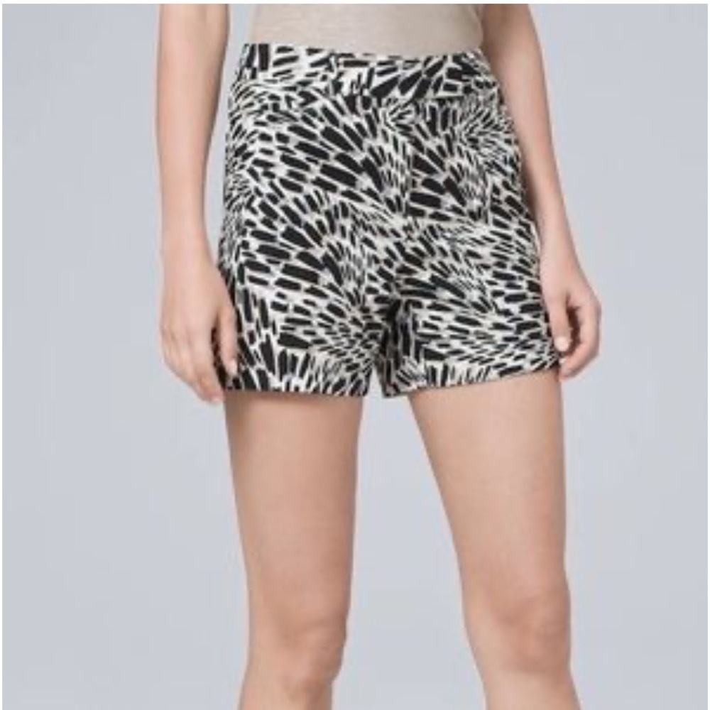 White House Black Market Stretch Abstract  5-Inch Shorts Size 14 …